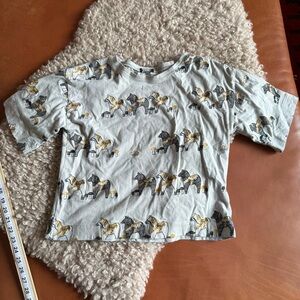 Horse mushroom embroidered crop top